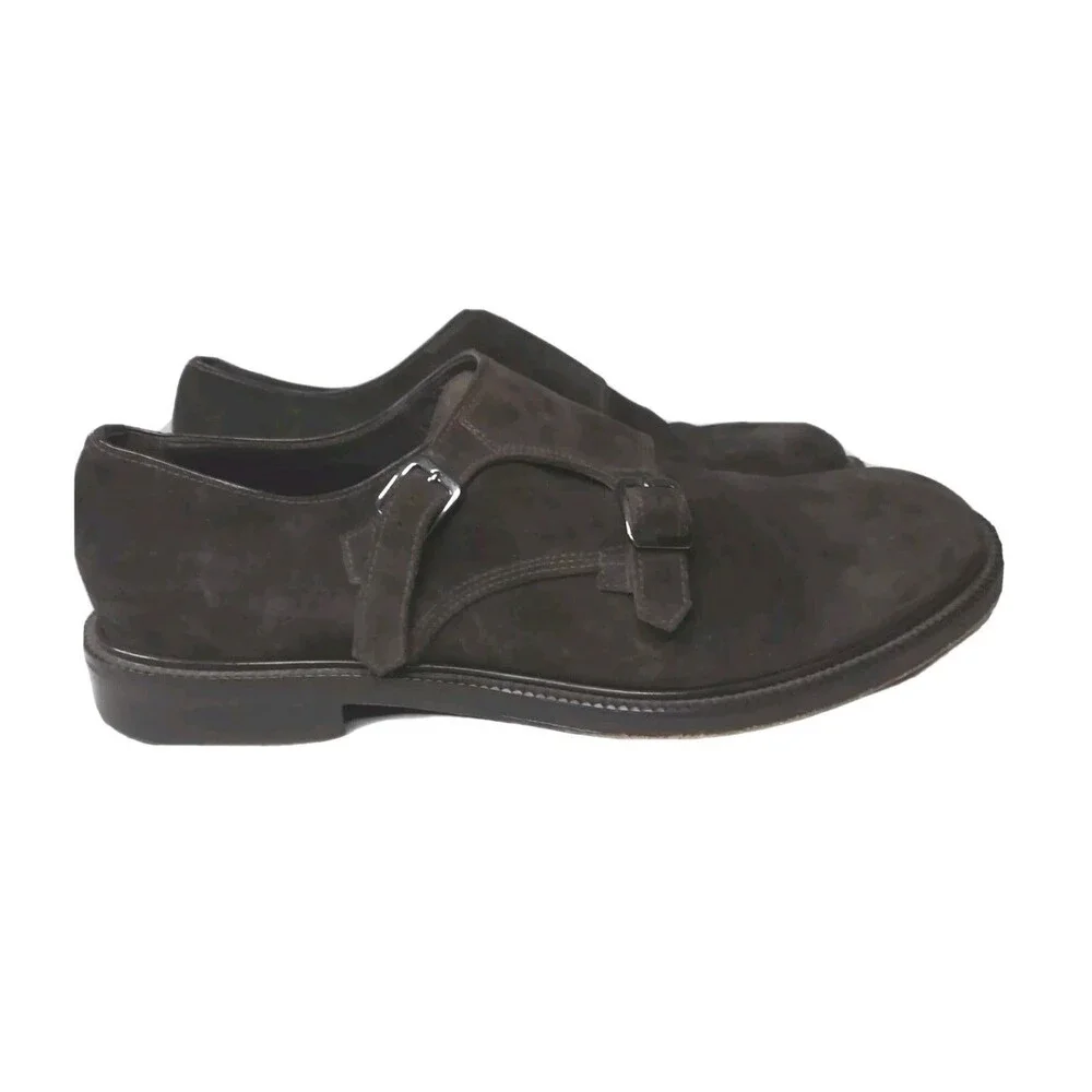 Pal Zileri Double Monkstrap Suede Shoes Men's Size 11 US EU 44 Made in Italy